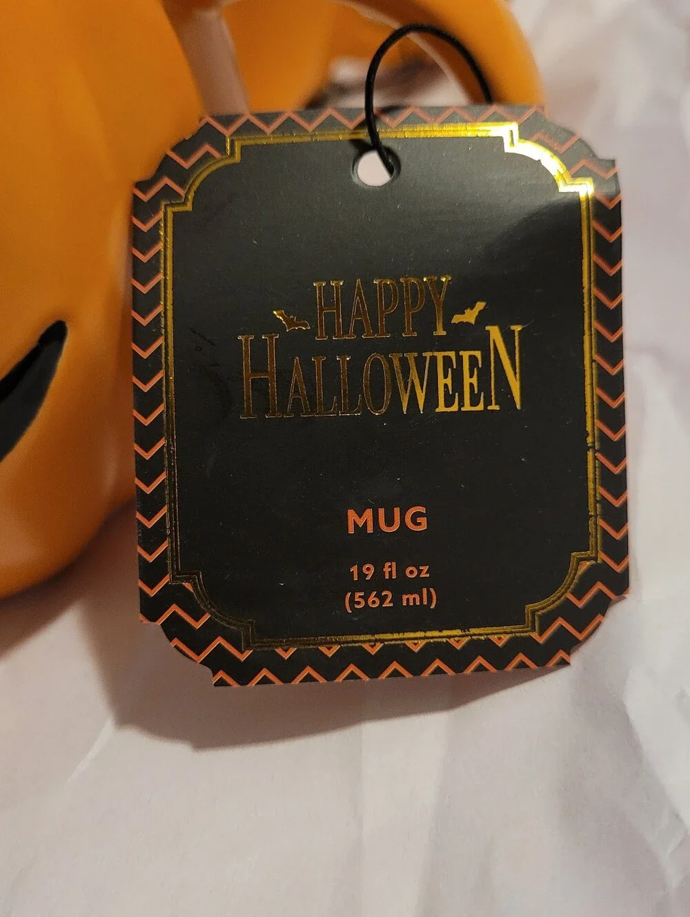 Happy Halloween Coffee Mug Pumpkin Jack-O'-Lantern Ceramic Mugs - Orange & Black